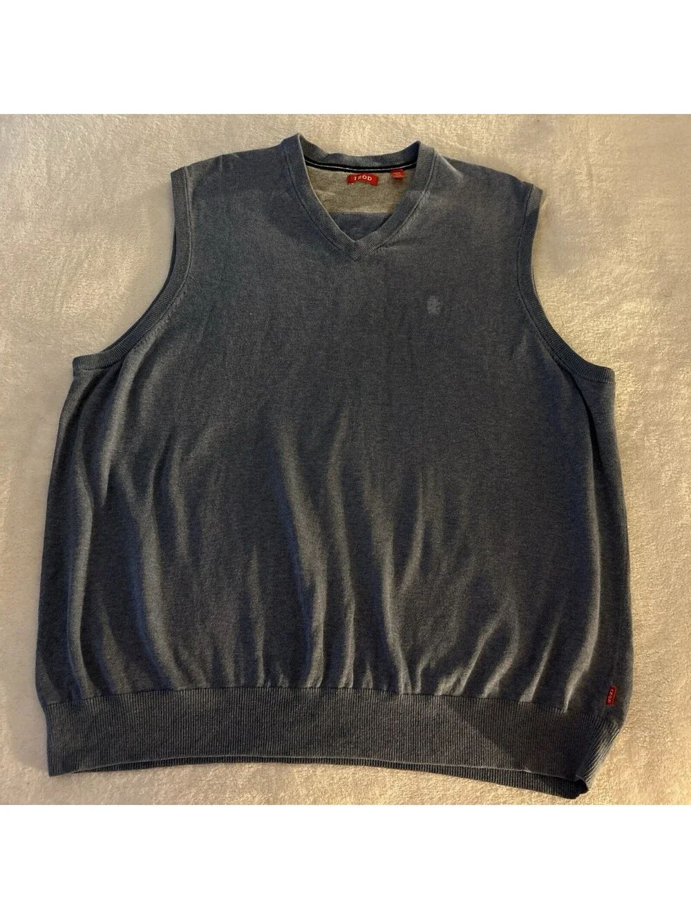 Izod Blue Sweater Vest Size 2XLT Men's Cardigan Pullover Cotton